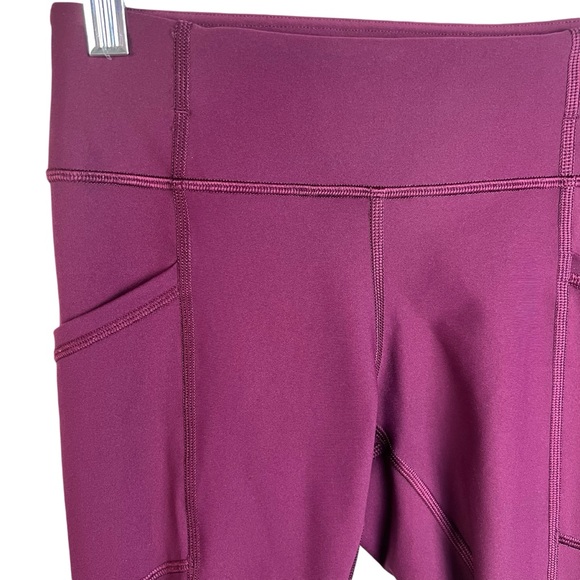 Lululemon Tight Stuff Tight II 25" Burgundy Maroon Size 2 Reflective - Picture 10 of 12